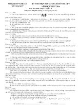Kỳ thi chọn học sinh giỏi tỉnh lớp 9 năm học 2013 - 2014môn thi sinh học - bảng a